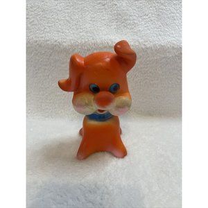 Vintage Kiddie Production Orange Dog squeaky Toy‎